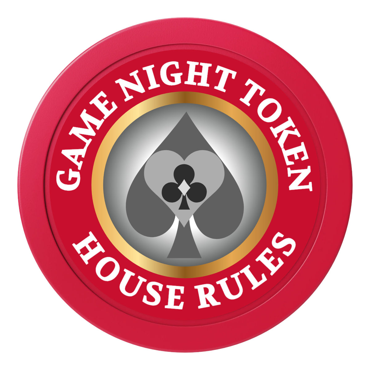 Stacked Suits 2" Oversized Poker Chips - Red - Back