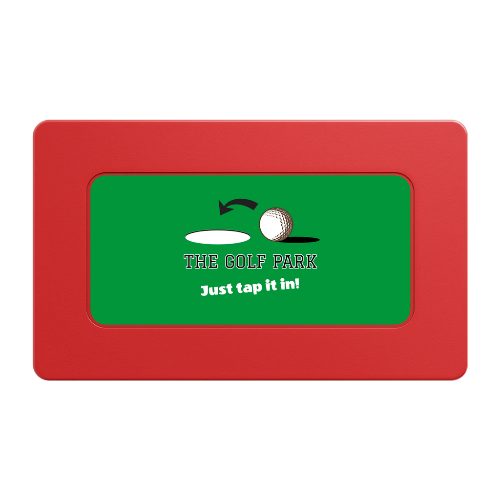 Golf Slogan Rectangular Poker Chip Plaques - Red - Front