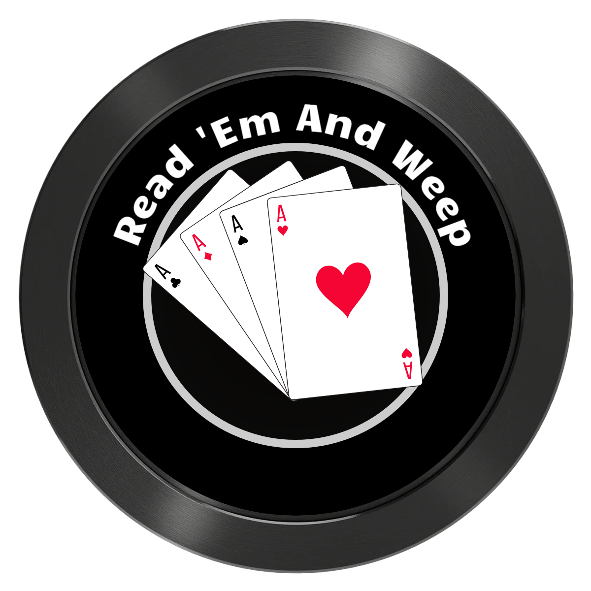 4 Aces Poker Room Aluminum Poker Card Guards - Black - Back