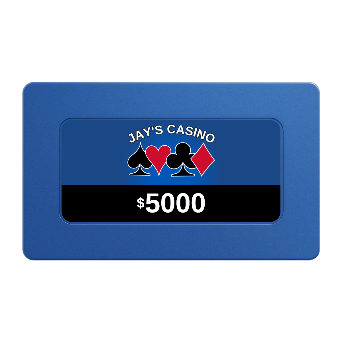 Jay's Casino Rectangular Poker Chip Plaques - Blue - Front