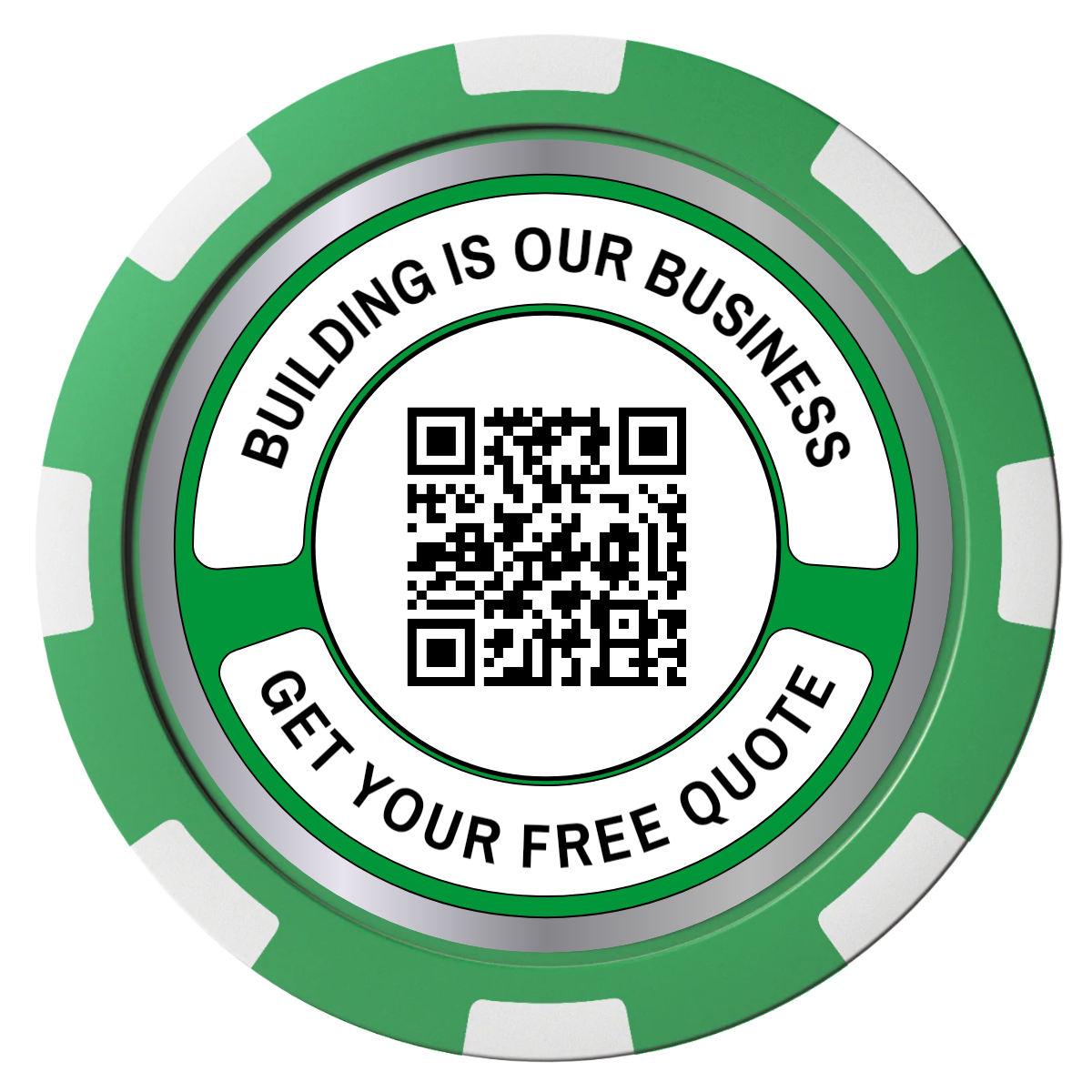 Acme Construction Composite Poker Chips - Green / 8 Spot - Front