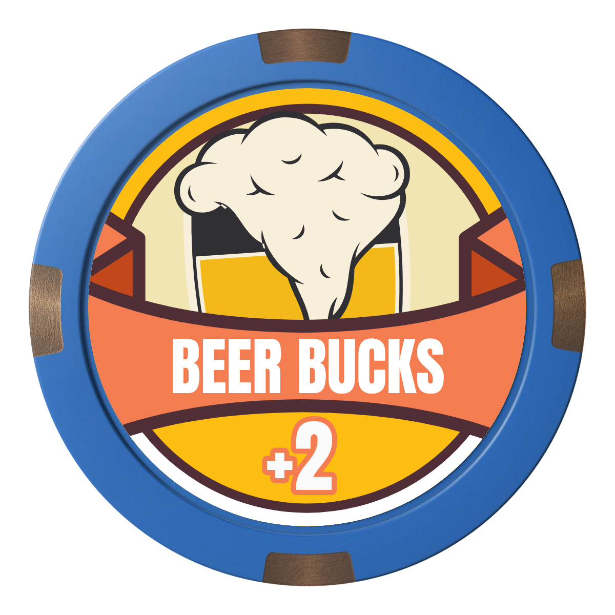 Banner Brew Composite & Metal Hybrid Poker Chips - Blue - Front