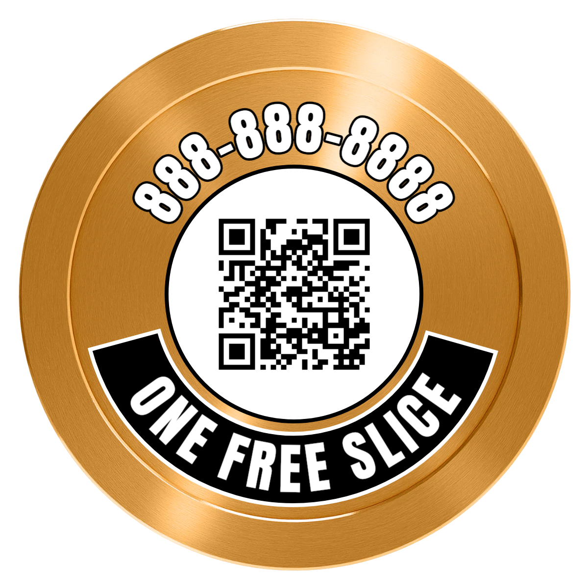 Brew Pub or Pizzeria with Logo Aluminum Poker Chips - Gold - Back