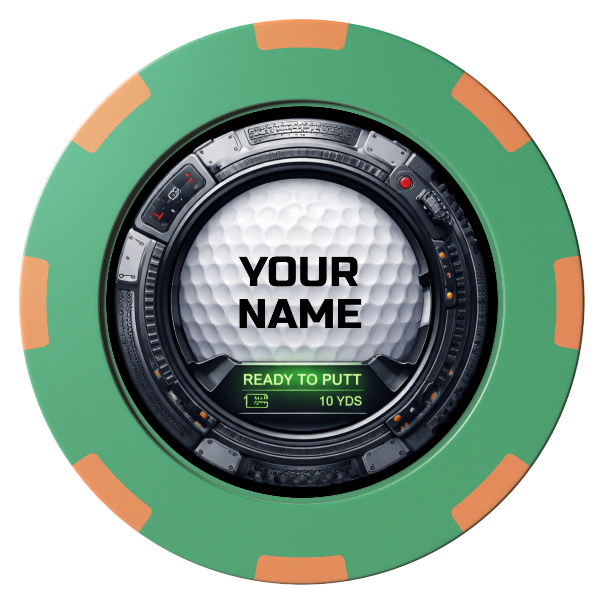 Auto Marked IV Clay Poker Chips - Green / 8 Spot (2 Tone) / 40mm - Front