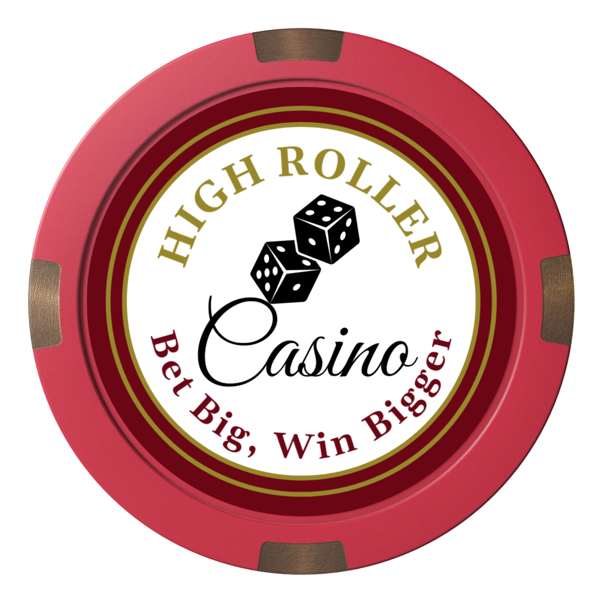 High Roller Casino Composite & Metal Hybrid Poker Card Protectors - Red - Front