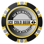 Ice Cold Beer Drink Token Clay Poker Chips - Black / Monte Carlo / 40mm - Front