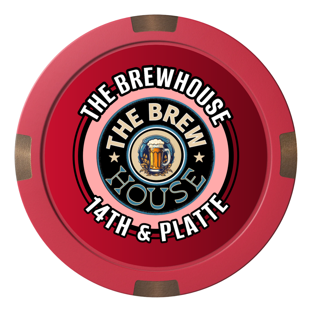 Ice Cold Beer Drink Token Composite & Metal Hybrid Poker Chips - Red - Back