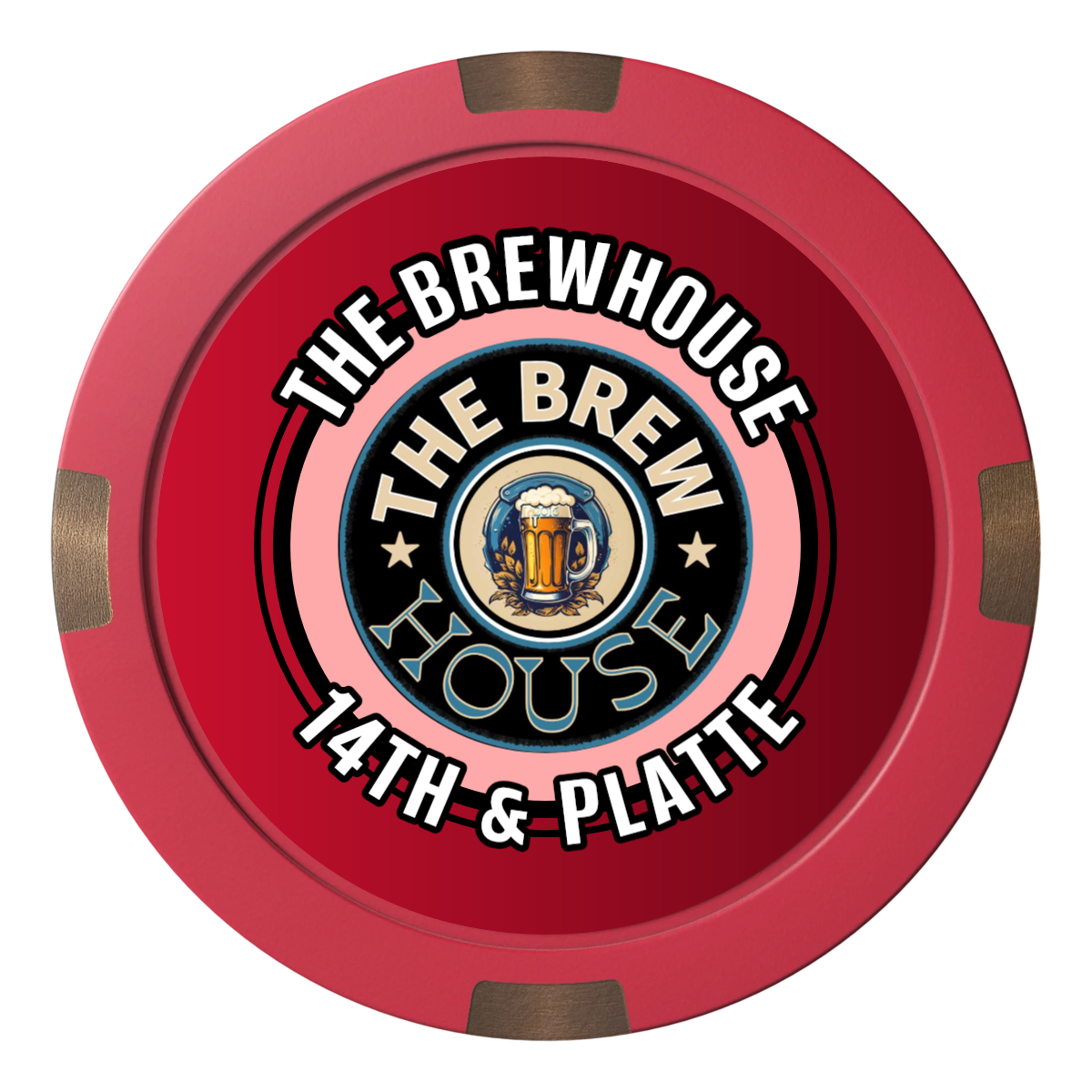 Ice Cold Beer Drink Token Composite & Metal Hybrid Poker Chips - Red - Back