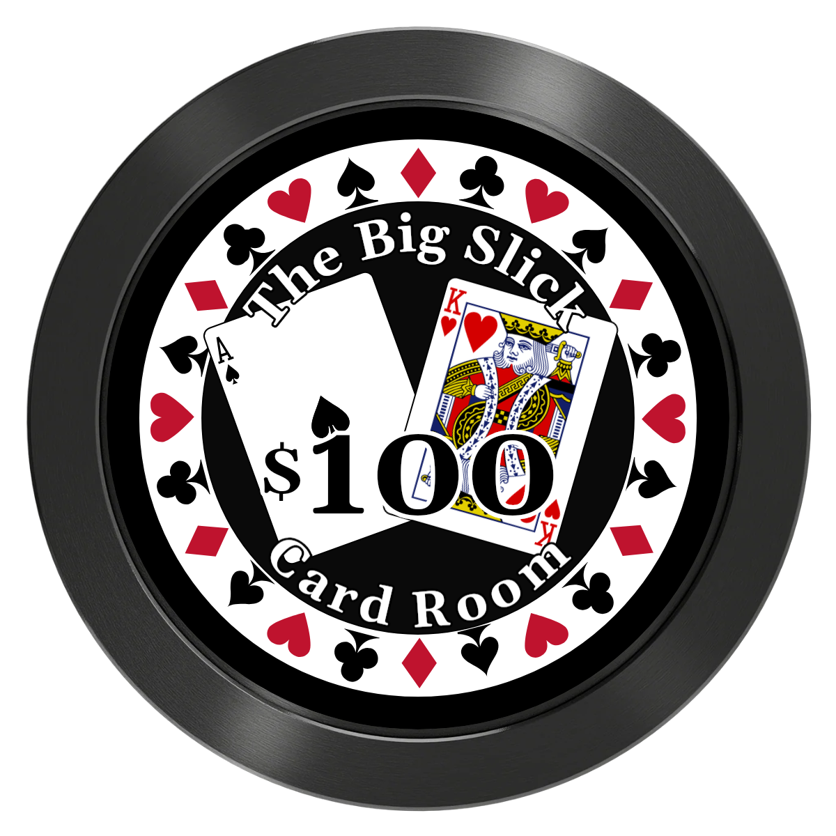 AK Big Slick Aluminum Poker Chips - Black - Back