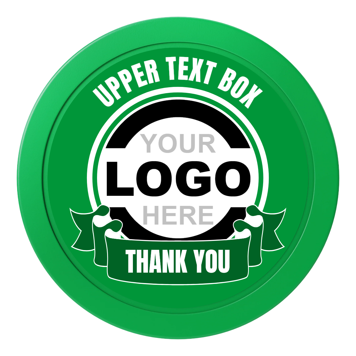 Lower Banner 2" Oversized Poker Chips - Green - Front