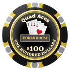 Quad Aces Clay Poker Chips - Black / Monte Carlo / 40mm - Back