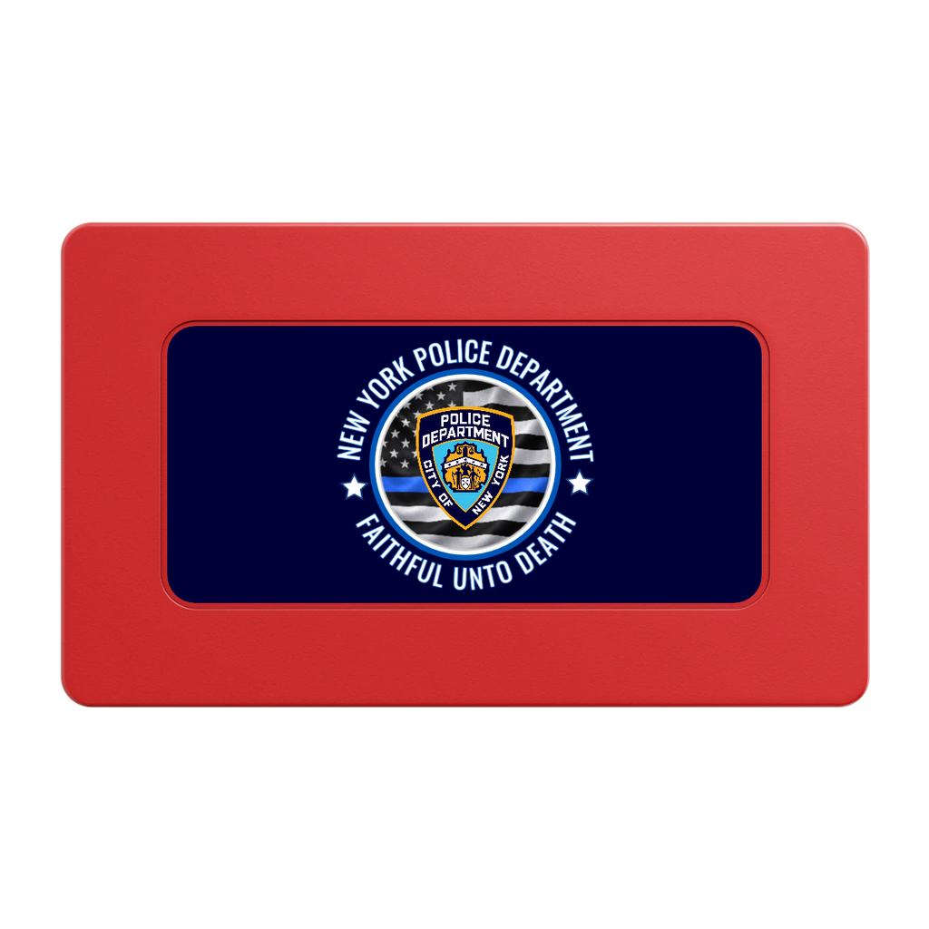 NYPD Safe and Fair Rectangular Poker Chip Plaques - Red - Front