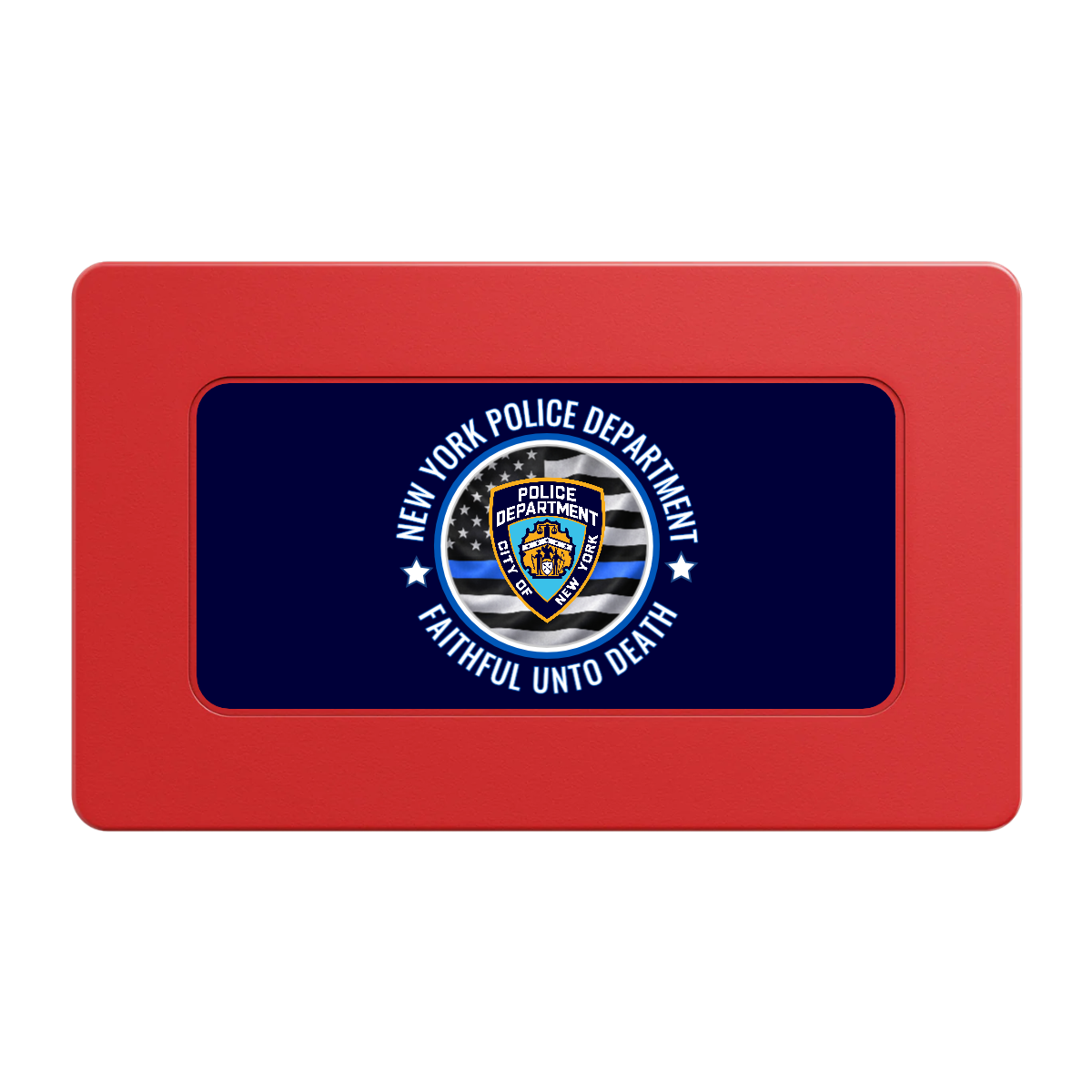NYPD Safe and Fair Rectangular Poker Chip Plaques - Red - Front