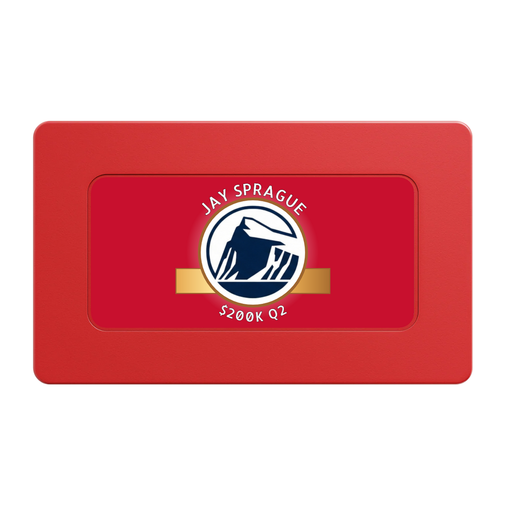 Top Sales Performer Rectangular Poker Chip Plaques - Red - Back