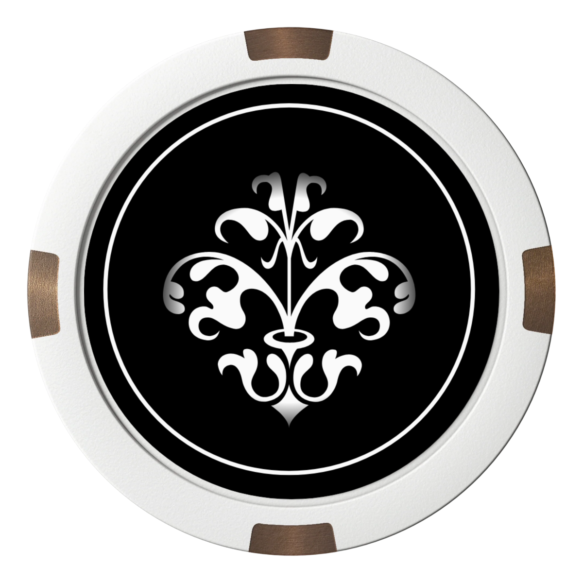 Gothic Revival Composite & Metal Hybrid Poker Card Protectors - White - Front