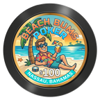 Sandy's Casino Aluminum Poker Chips - Black - Front