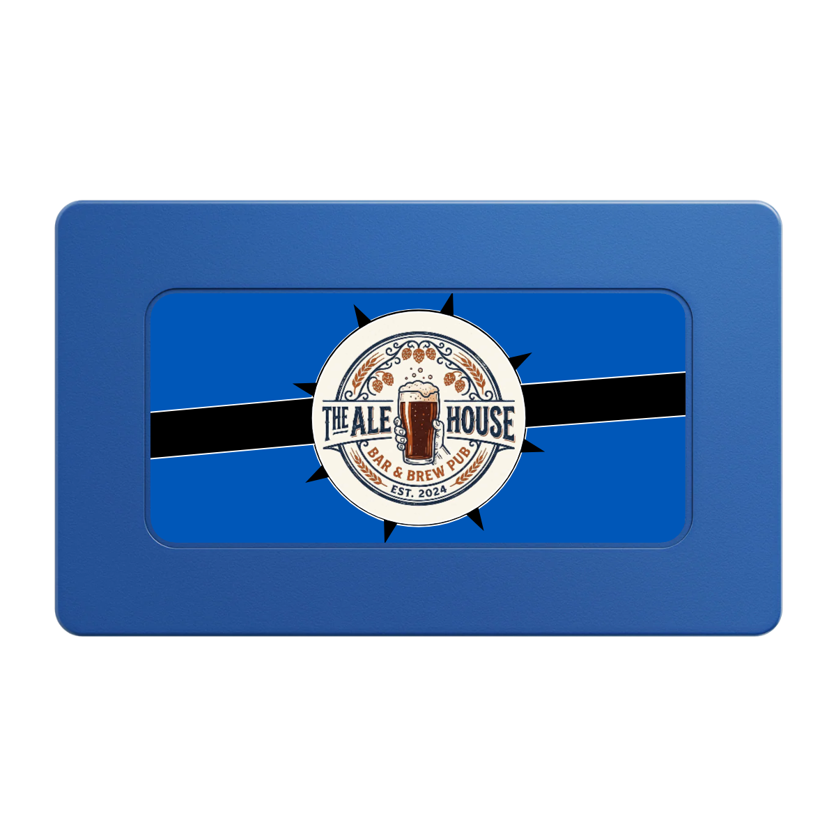 Free Beer Drink Rectangular Poker Chip Plaques - Blue - Back