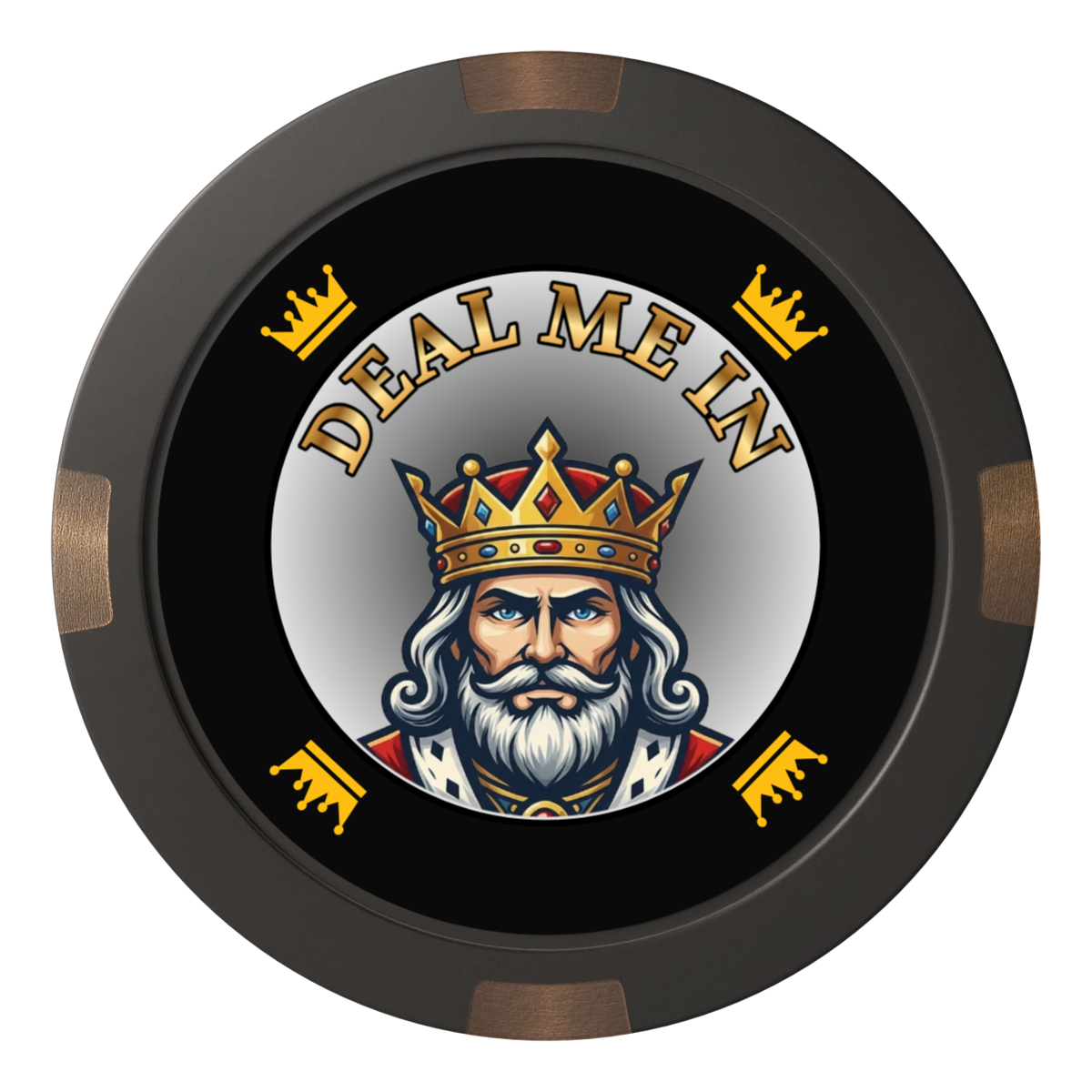 Kings Composite & Metal Hybrid Poker Card Protectors - Black - Back