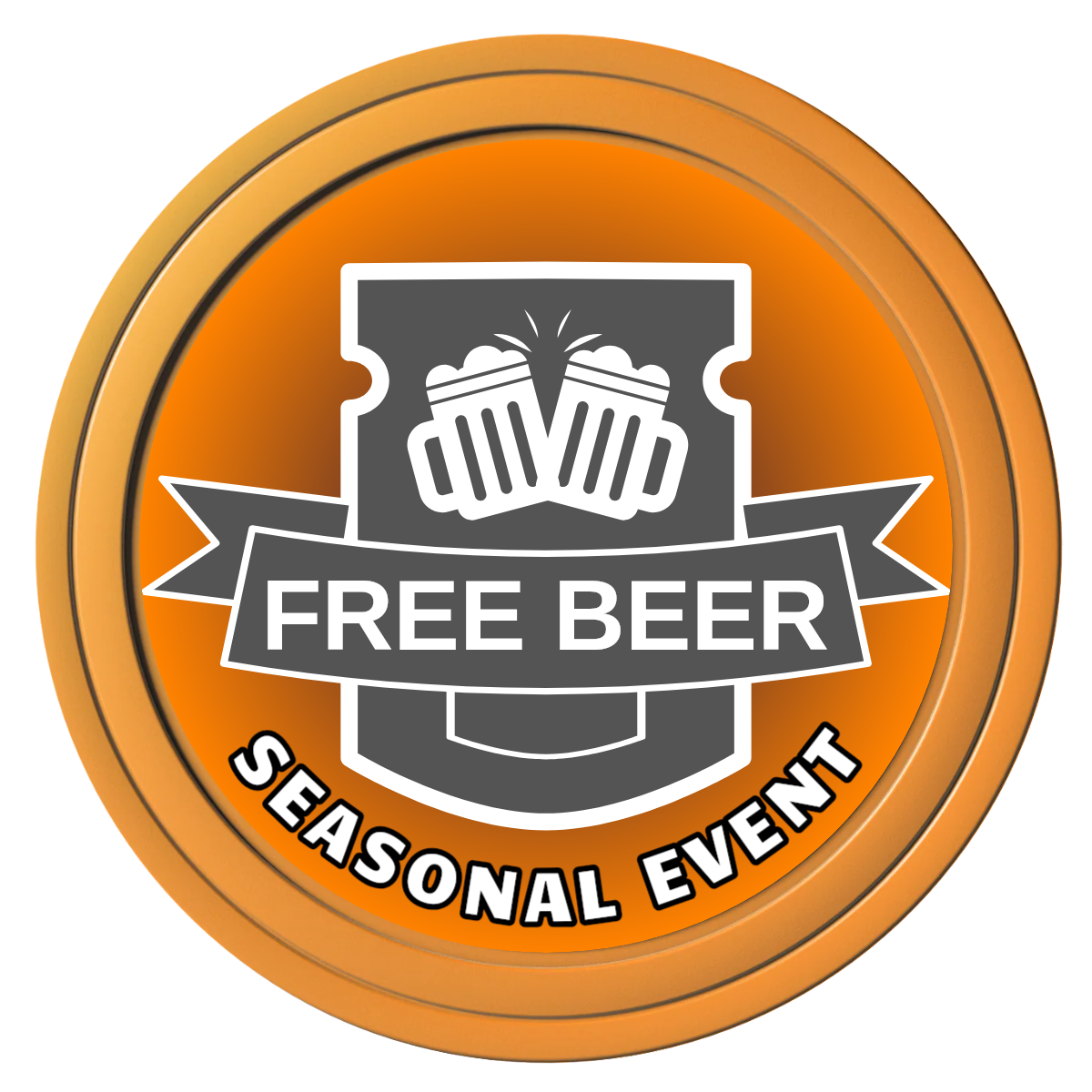 Craft Beer #001 Composite Poker Chips - Orange / Solid - Front