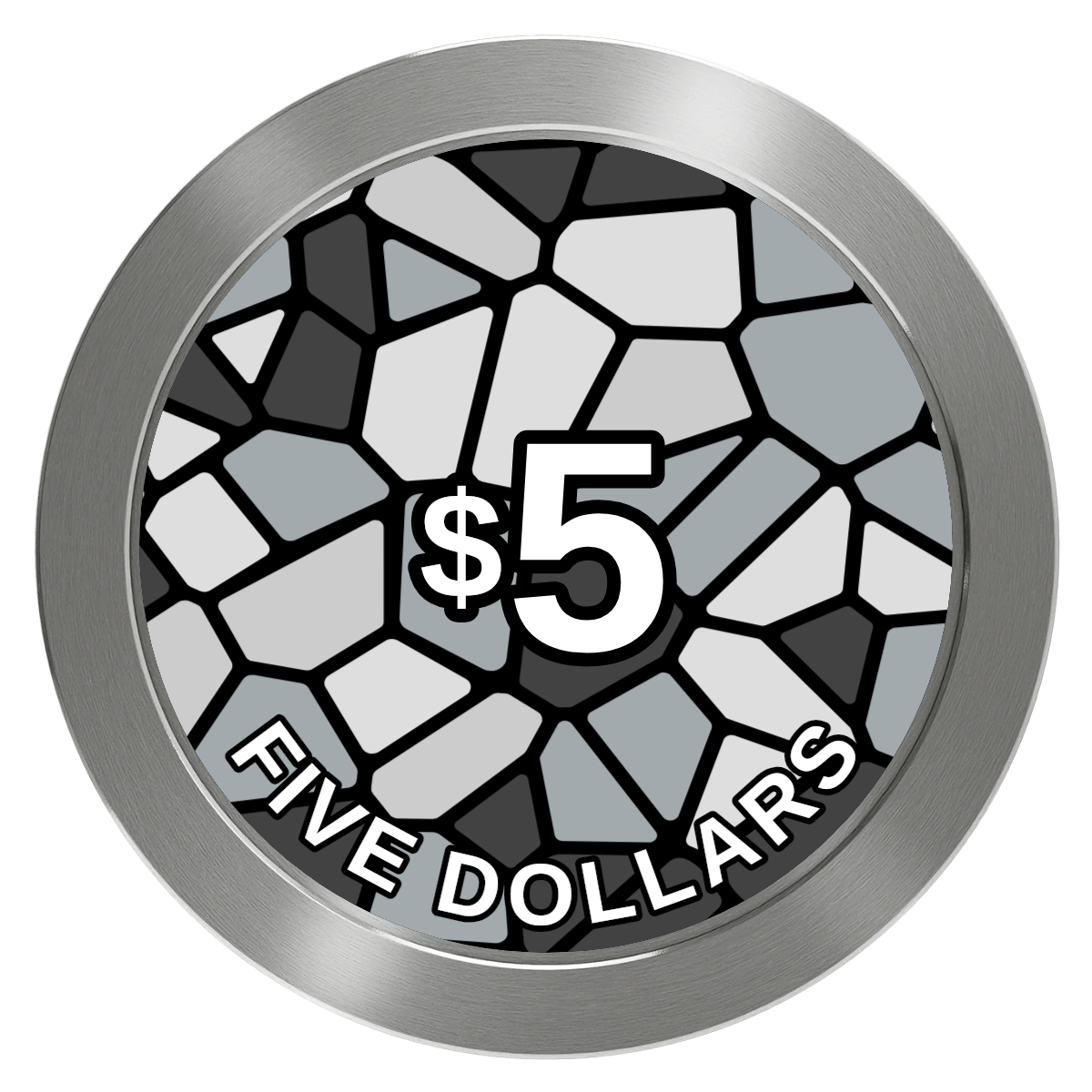 Stained Glass Aluminum Poker Chips - Silver - Back