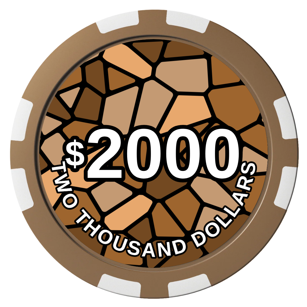 Stained Glass Composite Poker Chips - Brown / 8 Stripe - Front
