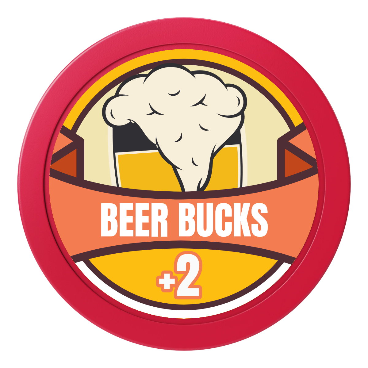 Banner Brew 2" Composite Dealer Button - Red - Front