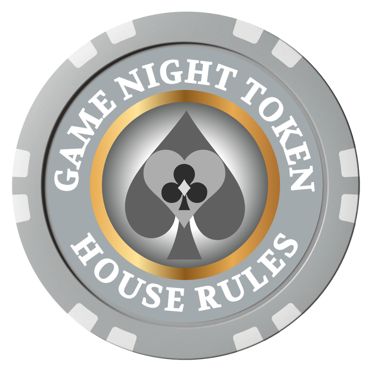 Stacked Suits Composite Poker Chips - Gray / Double Stripe - Front