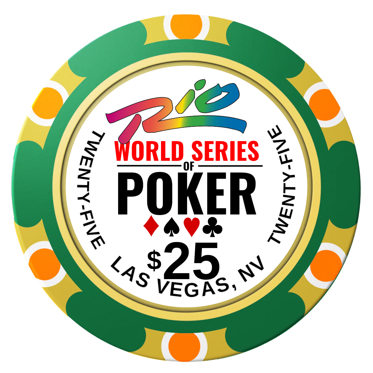 WSOP Clay Poker Chips - Green / Monte Carlo / 40mm - Front
