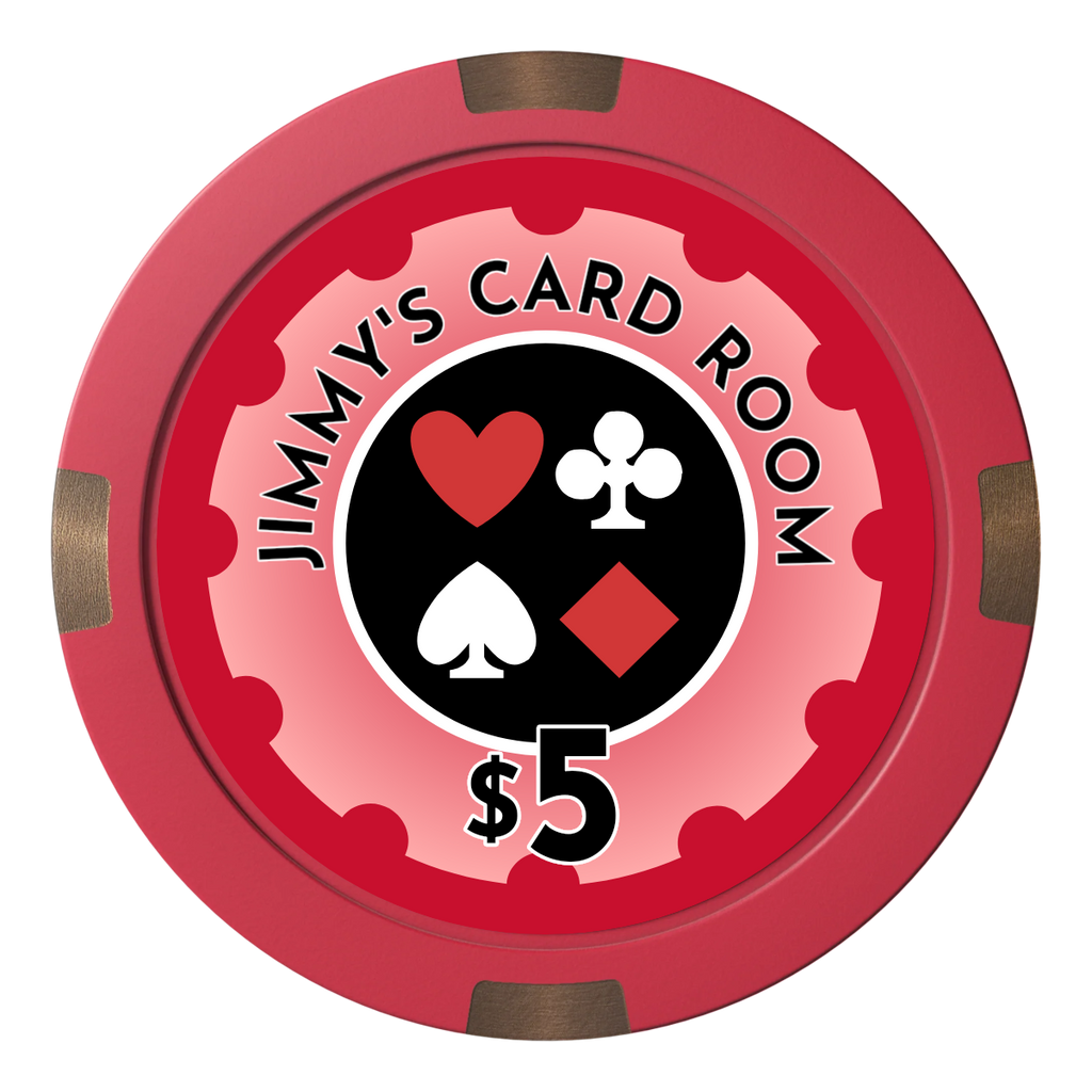 Your Four Suits Composite & Metal Hybrid Poker Chips - Red - Back