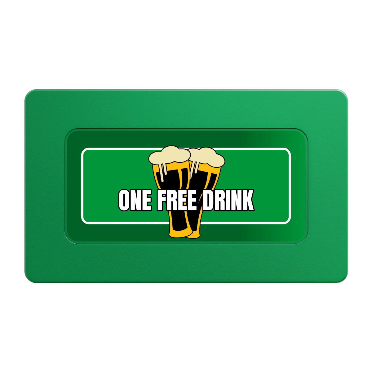 Double Pint 2 Rectangular Poker Chip Plaques - Green - Front