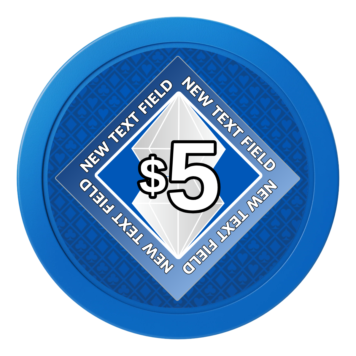 Diamond in the Rough 2" Composite Dealer Button - Blue - Front