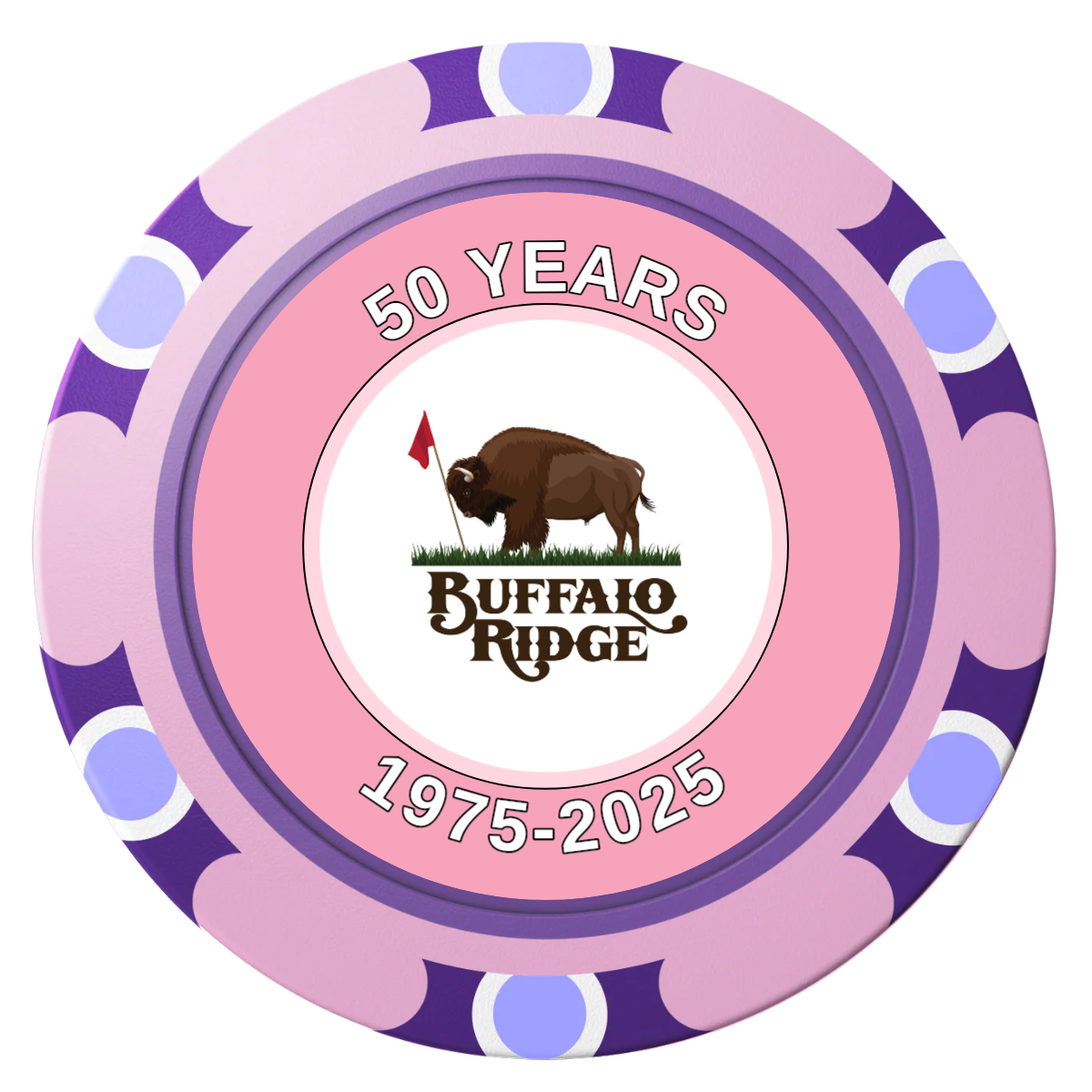 Branded Golf Pro Shop Clay Poker Chips - Pink / Monte Carlo / 40mm - Front