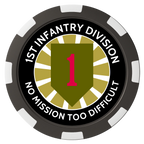1st Infantry Division Composite Poker Chips - Black / 8 Spot - Front