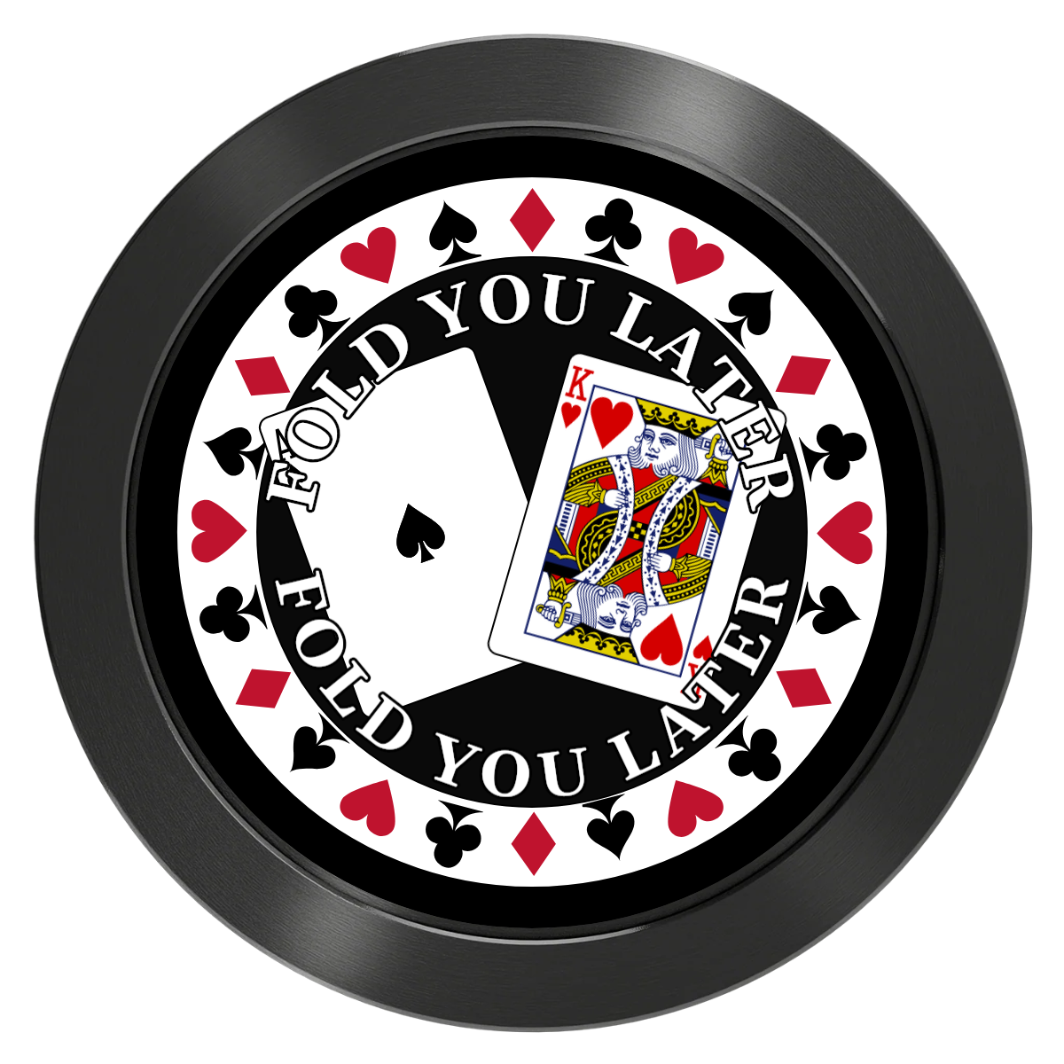 AK Big Slick Aluminum Poker Card Guards - Black - Back