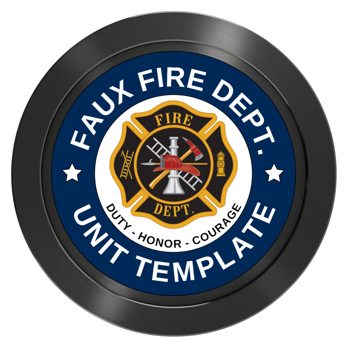 Faux Fire Dept. #01 Aluminum Poker Chips - Black - Back