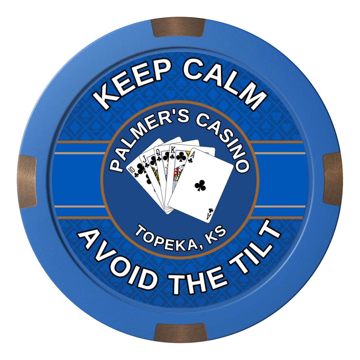 Palmer's Casino Composite & Metal Hybrid Poker Card Protectors - Blue - Front