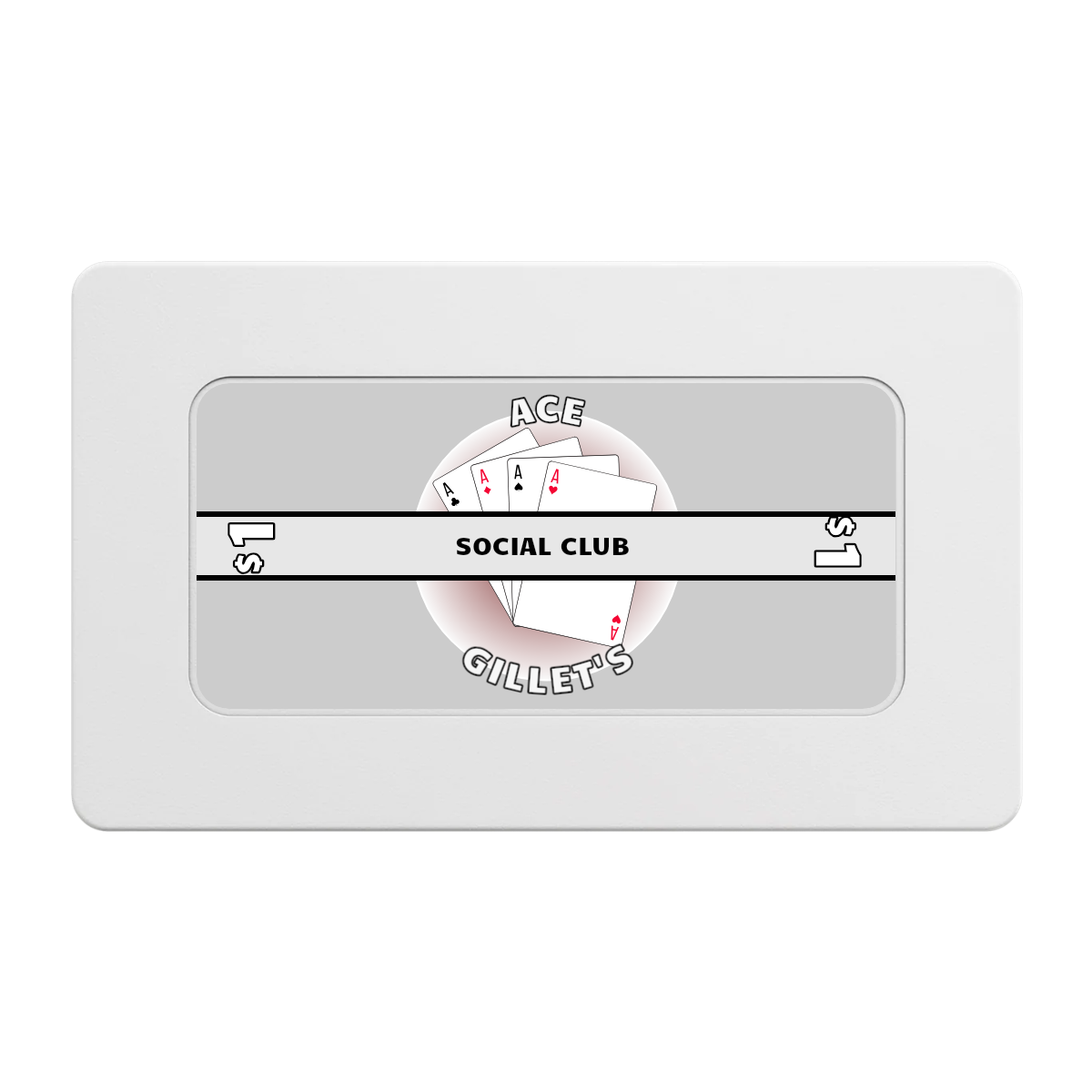 Ace Gillet's Rectangular Poker Chip Plaques - White - Back