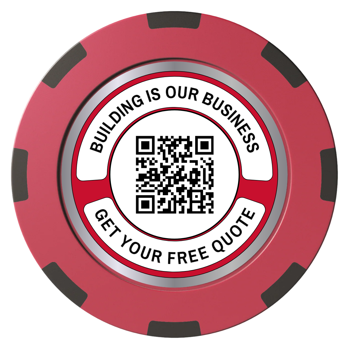 Acme Construction Clay Poker Chips - Red / 8 Spot (2 Tone) / 40mm - Front
