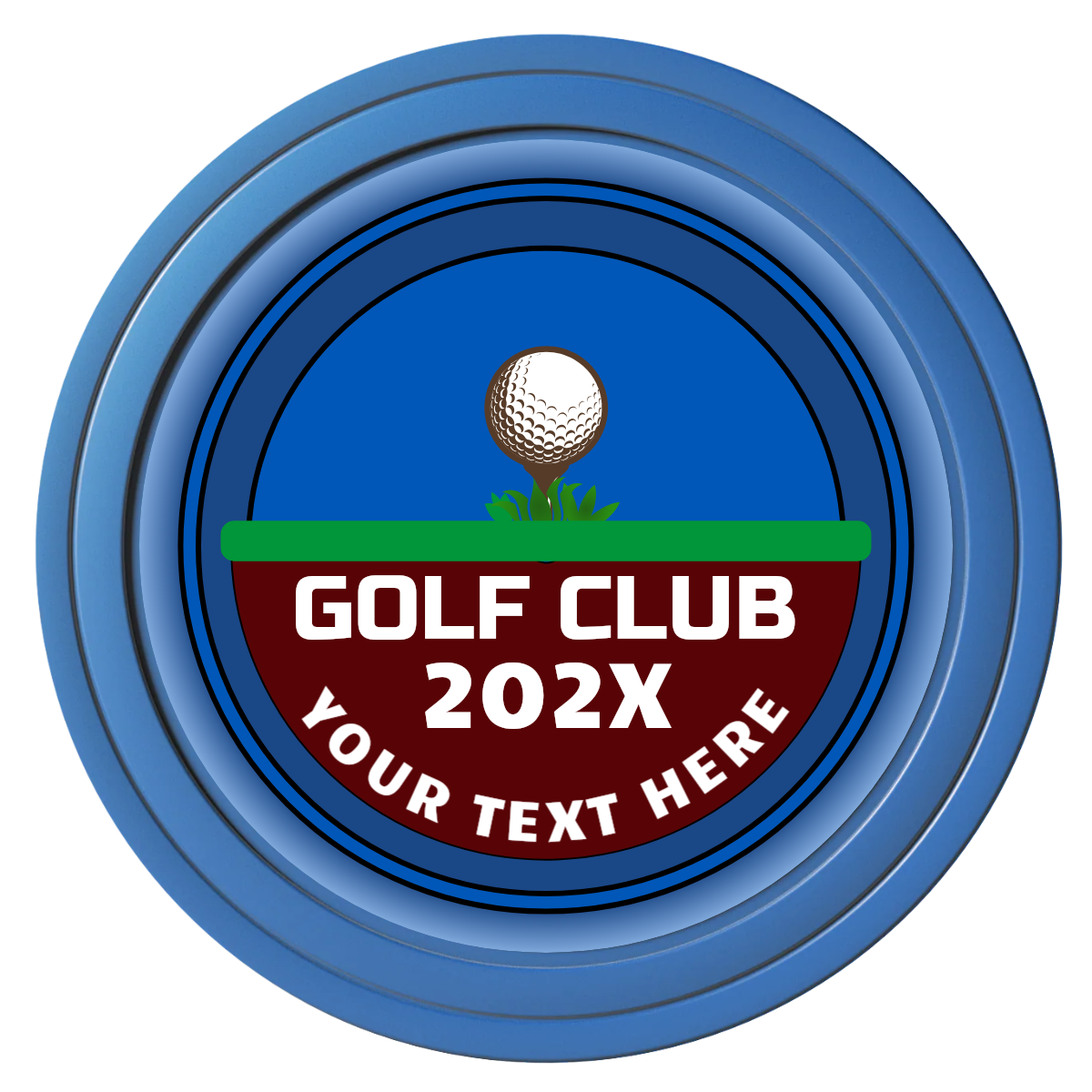 Teed Up Composite Poker Chips - Blue / Solid - Front