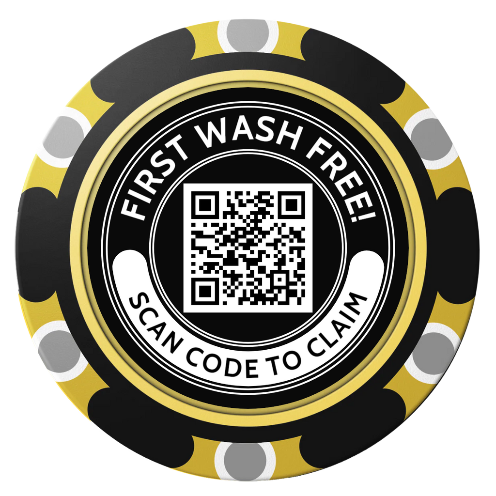 Car Wash Promotion Clay Poker Chips - Black / Monte Carlo / 40mm - Back