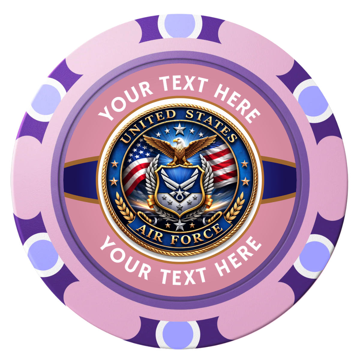 Air Force Clay Poker Chips - Pink / Monte Carlo / 40mm - Front