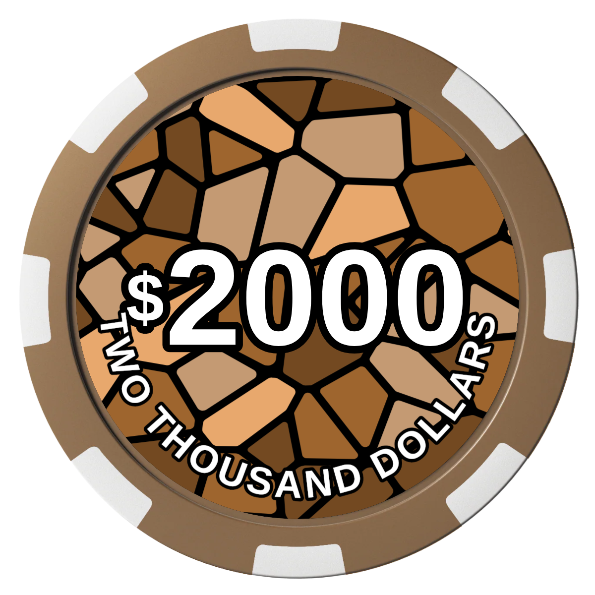 Stained Glass Composite Poker Chips - Brown / 8 Spot - Front