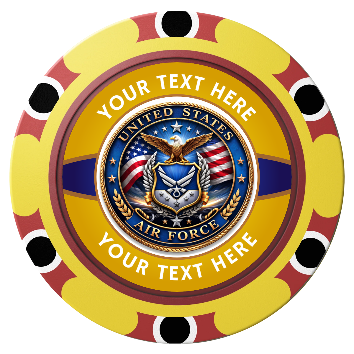 Air Force Clay Poker Chips - Yellow / Monte Carlo / 40mm - Front