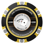 Palmer's Casino Clay Poker Chips - Black / Monte Carlo / 40mm - Front