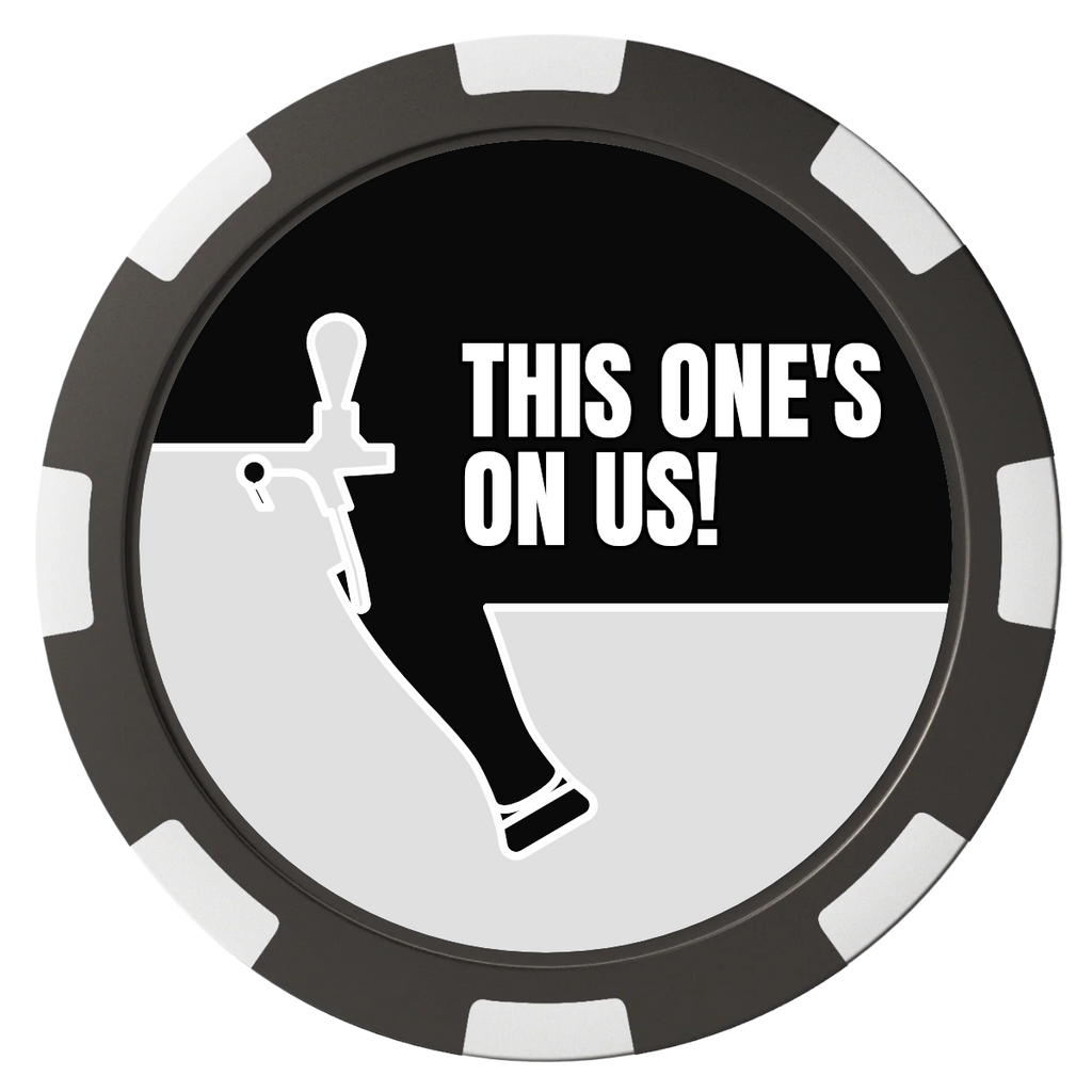 I'd Tap That Magnetic Composite Poker Chips - Black / 8 Spot - Back