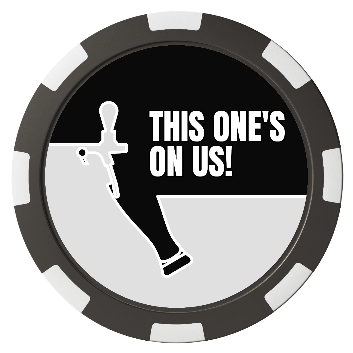 I'd Tap That Magnetic Composite Poker Chips - Black / 8 Spot - Back