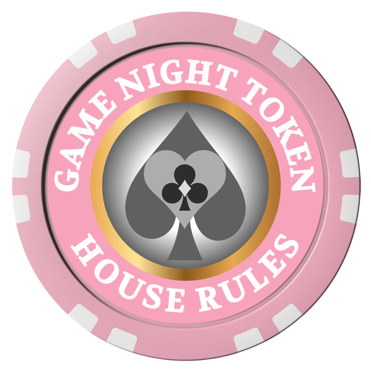 Stacked Suits Composite Poker Chips - Pink / Double Stripe - Front