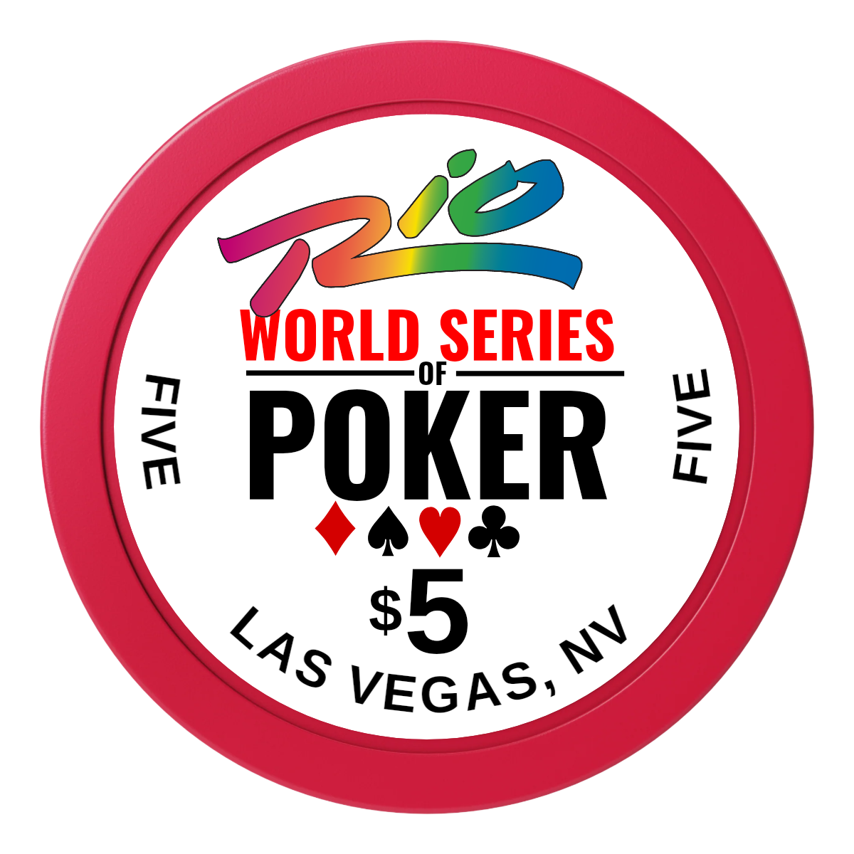 WSOP 2" Oversized Poker Chip - Custom Dealer Button & Card Protector - Red - Back