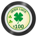 Irish Luck Aluminum Poker Chips - Black - Back