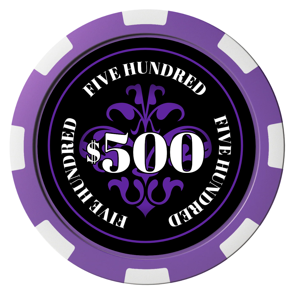 Gothic Revival Composite Poker Chips - Purple / 8 Spot - Front